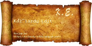 Kálazdy Edit névjegykártya